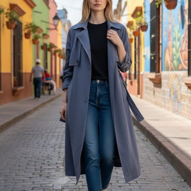 Trenchcoat blu nuovo 34/36