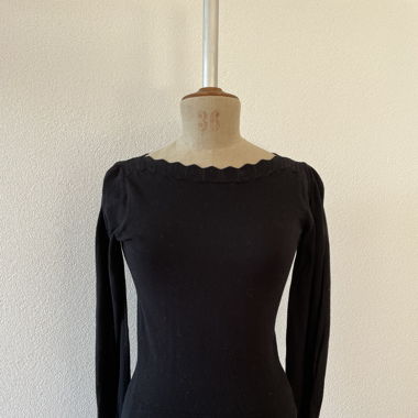 Schwarzer Retro Pullover