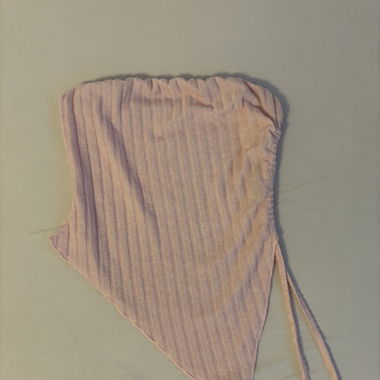 Pink Ribbed Bandana Top
