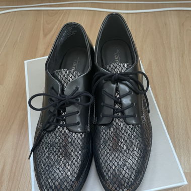 Tamaris braune metallic Halbschuhe Gr 40 Leder