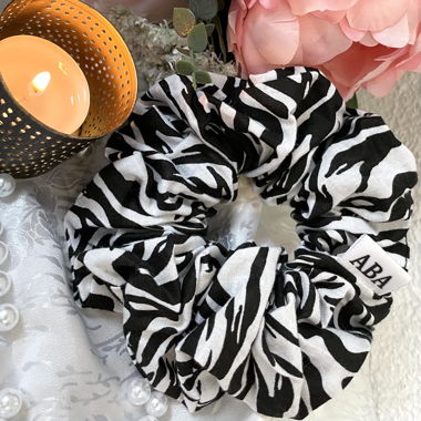 Scrunchie - Nero Bianco, Strisce Zebra