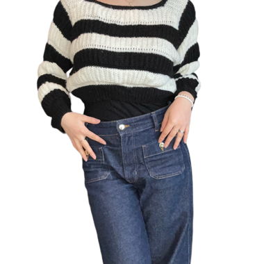 maglione a righe lavorato a maglia