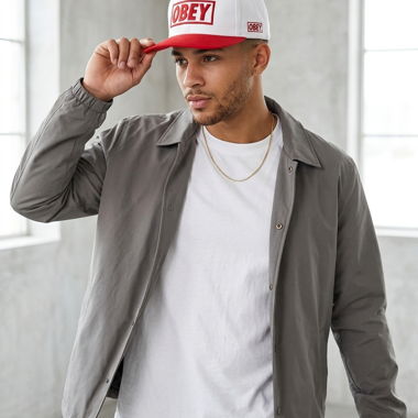 Cappellino Snapback OBEY rosso/bianco
