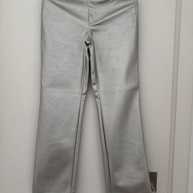 Pantaloni in ecopelle argento H&M, taglia 36
