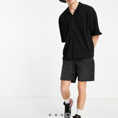 Collusion fabric shirt - black