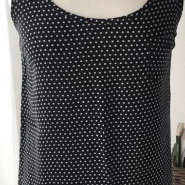 Black BIG ZÜRICH top, dotted, viscose S
