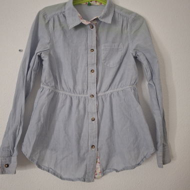 Camicia lunga bambina blu a righe 7-8 anni