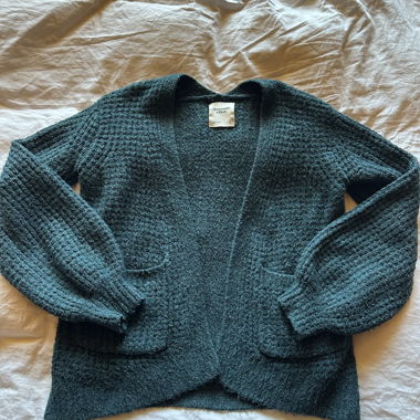 Veste en tricot pétrole/turquoise