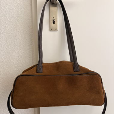 Borsa in cuoio e camoscio marrone