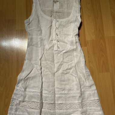 White Linen Dress with Lace