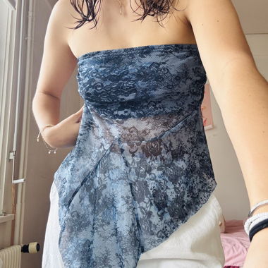 Bandeau Summer -Top mit Spitzenmuster