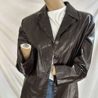 Manteau vintage en cuir Leonardo
