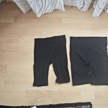 Ribbed Black Biker Shorts