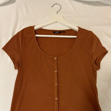 NUON ribbed scoop neck crop top - XL