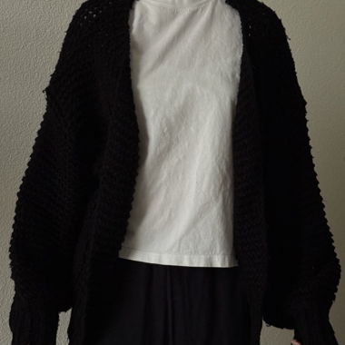 Schwarzer Strick-Cardigan