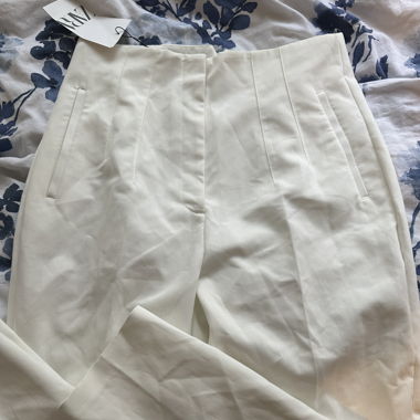 Zara Stoffhose Weiss