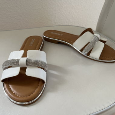 Weisse Catwalk Damen-Sandalen