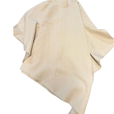 Top poncho asimmetrico beige