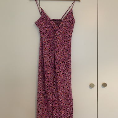 Vestito midi rosa a fiori
