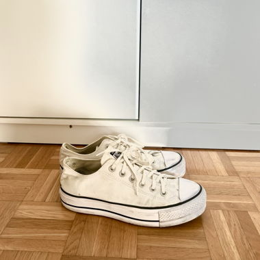 White canvas sneakers