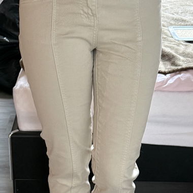 Pantaloni beige a vita alta