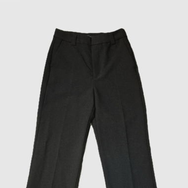 Pantalon droit en tissu noir