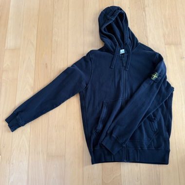 Stone Island Zip-up-Hoodie schwarz