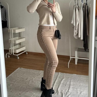 Lace-up skinny jeans, low waist mit schnürung