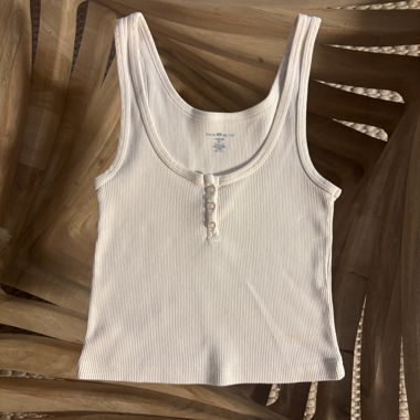White Ribbed Tank