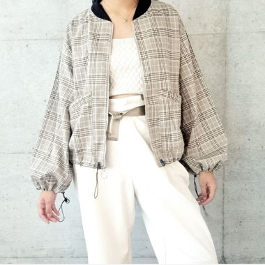 Modern summer oversized bomber jacket.