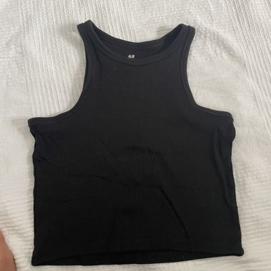 H&M Black Ruched Tank Top