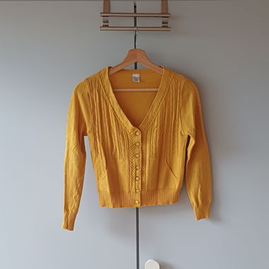 Yellow D'Ara cardigan vest