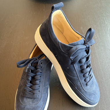 christian louboutin navy suede sneakers