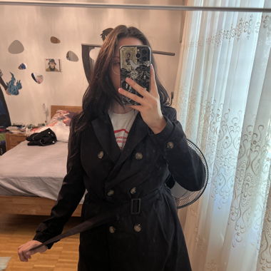 Trench nero da donna