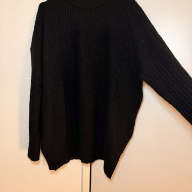 Pull côtelé noir