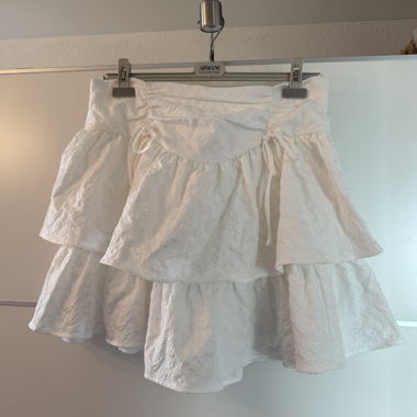 Weisser Stufenrock mit Strukturmuster kawaii 0XL 