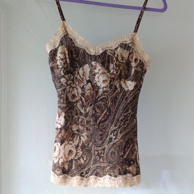 Vintage Y2K Fairygrunge-Top mit Spitzenbesatz