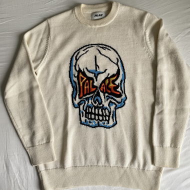Pullover Palace Skull Knit bianco Taglia L