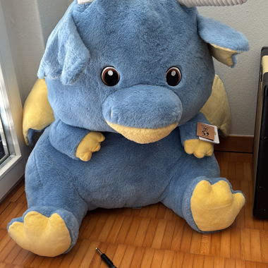 Chaise Dragon en Peluche Bleue