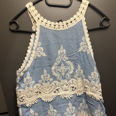 Blaues Crochet Top