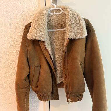 Giacca bomber in ecopelle, foderata