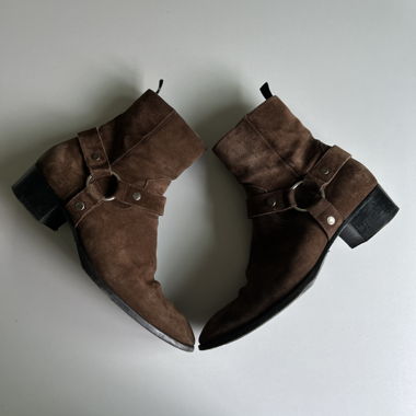 Bottes Saint Laurent Wyatt en daim marron foncé