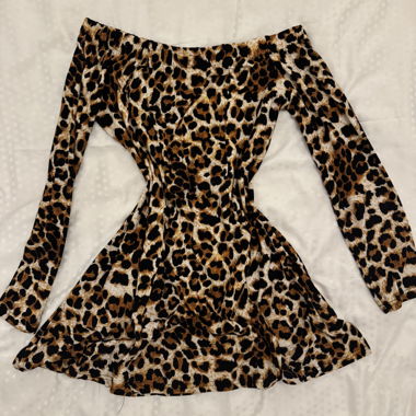 Leopard off-shoulder dress