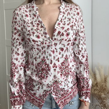 Bluse mit langen Ärmeln und Blumenmuster