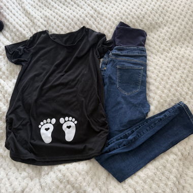 Ensemble grossesse noir et jean taille S