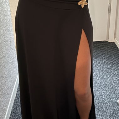 Black long slit skirt