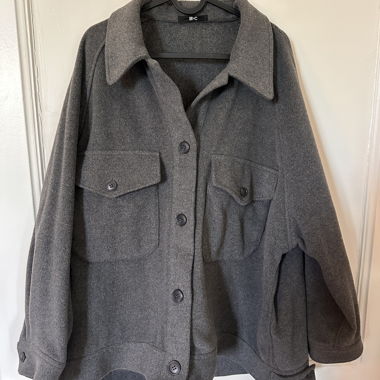 Veste chemise grise en laine
