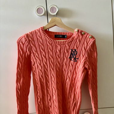 Maglione a trecce Ralph Lauren con bottoni