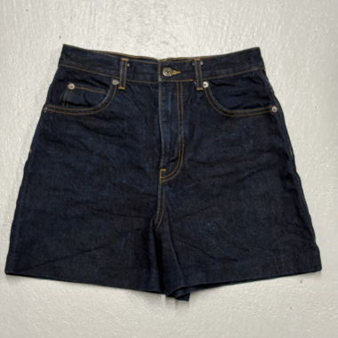 ZARA High-Waist Denim Shorts 34 dark blue
