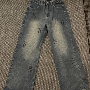 Damen- Streetwear-Hose, Denim-Style